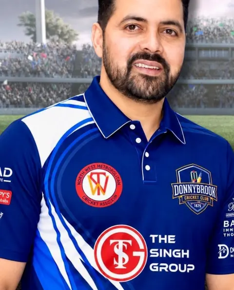 Harinder Bal in the club's blue playing shirt