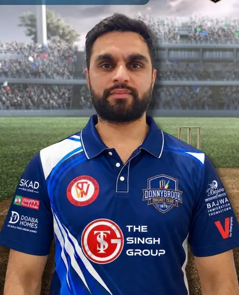 Jaskirat Dhatt in the club's blue playing shirt